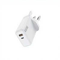 Pengisi daya Cepat PD 45W asli adaptor pengisi daya seluler ganda colokan dinding USB C untuk ponsel Android Bahan GAN untuk kamera