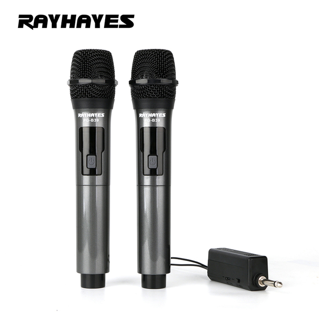 RAYHAYES 2.4G Wireless Microphone Portable Receiving and Transmitting Kit Dual Handheld UHF Suitable for a Variety of Venues