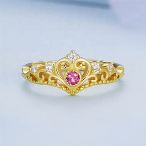 Youchuang grosir mewah wanita pernikahan disesuaikan cincin janji zirkon 18k pertunangan lapis emas 925 cincin perhiasan perak - Product Image 4