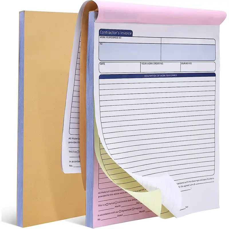 Sunkey, pedido de venda personalizado, livro de receita 1 2 3 4 5 6 ply 9.5x11 polegadas ncr computador contínuo, ream de papel sem carboneto