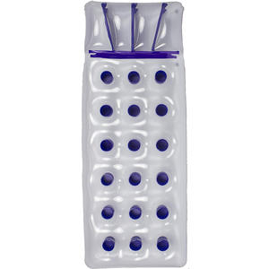 Materassino Gonfiabile Durevole in PVC con 18 Tasche, Galleggiante per Piscina, Materasso ad Aria per Nuoto, Sdraio Galleggiante con Cuscino, Stile Francese - Product Image 4