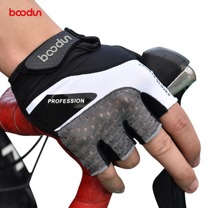 Baodun – gants de cyclisme demi-doigt en microfibre respirants pour vélo de route, VTT, unisexe, noir, blanc, gris - Product Image 1