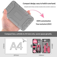 Boîte à outils multifonctionnelle pour la maison, ensemble complet d'outils de quincaillerie, outils manuels, kit de réparation complet, acier au carbone de haute qualité