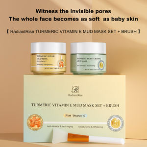 Mascarilla Facial de Barro de Cúrcuma con Retinol Herbal, Centella Asiática y Arbutina para el Cuidado de la Piel, Limpieza Profunda, Reafirmante y Calmante, con Brocha - Product Image 6