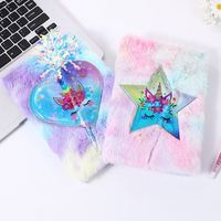Cahier en peluche lapin mignon, pour les filles Kawaii pendentif porte-clés fourrure chats cahier planificateur quotidien Journal livre bloc-notes papeterie