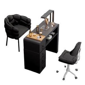 Ensemble de table de manucure de style français moderne de luxe, directement de l'usine, mobilier de salon de manucure contemporain, bureau en bois - Product Image 1