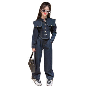 Nouveau Style Printemps Automne Ensemble de Vêtements 2 Pièces pour Adolescentes : Veste en <span class=keywords><strong>Jean</strong></span> Décontractée et <span class=keywords><strong>Jean</strong></span>, Tenue de <span class=keywords><strong>Fille</strong></span> Tendance - Product Image 2