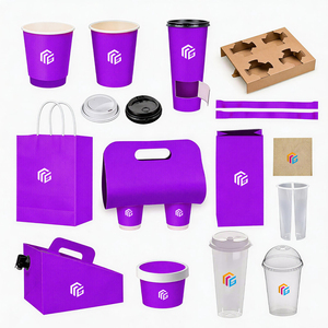 ชุดบรรจุภัณฑ์กาแฟแบบเป็นมิตรต่อสิ่งแวดล้อม ขนาด 6 ออนซ์ 8 ออนซ์ แก้วกระดาษแบบผนังเดียว พิมพ์โลโก้ได้ รีไซเคิลได้ ถุงพลาสติกแบบนำกลับบ้าน กล่อง สำหรับร้านกาแฟ - Product Image 4
