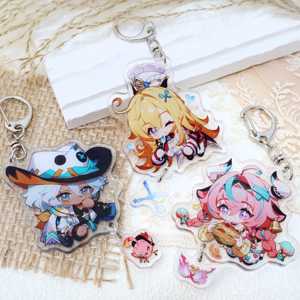 Support en acrylique OEM/ODM, nouveau personnage Genshin Impact, porte-clés rétro en acrylique double couche - Product Image 2