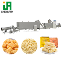 Machine automatique de fabrication de biscuits Shengrun et système de production d'aliments soufflés avec échangeur de chaleur, mélangeur, friteuse, capacité de 700 kg