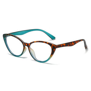 ファッションオレンジゼブラヒョウ猫眼鏡フレーム女性クリアレンズアンチブルーライト透明光学眼鏡眼鏡 - Product Image 5