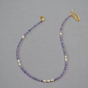 Collier de perles d'eau douce en pierre naturelle, petites perles de 2-3 mm, chaîne d'extension, cadeau tendance, bijoux pour femmes, vente en gros - Product Image 3