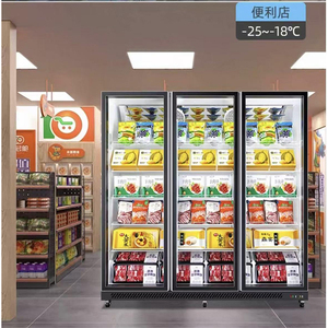 Supermarché commercial grande capacité congélation trois portes porte en verre vitrine congélateur vitrine réfrigérateur - Product Image 2