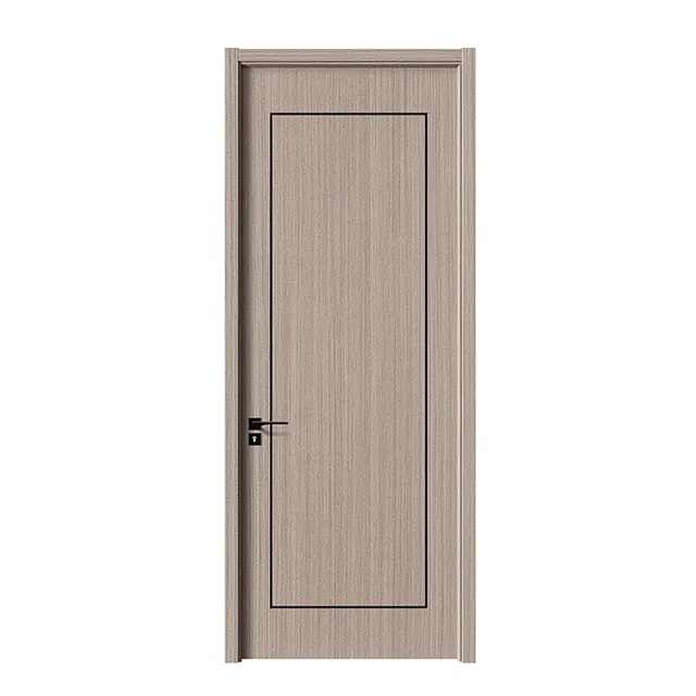PVC Panel Door Coated MDF Wood Door Single Design PVC Door