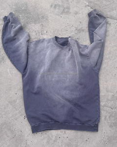Sweat-shirt pour homme en coton 100% avec logo personnalisé, de haute qualité, effet d'encre éclaboussée, teinture blanchissante par pulvérisation - Product Image 4