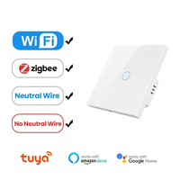 Commutateur tactile Wifi universel intelligent EU UK mur de verre intelligent 1/2/3/Gang panneau de commutateur d'éclairage mural 220v Support Home Google Alexa Tuya