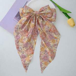 Vente en gros de barrettes à gros nœud léopard pour femmes avec ruban à longue queue Accessoires pour <span class=keywords><strong>cheveux</strong></span> - Product Image 6