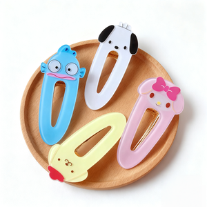 مشابك شعر كرتونية لطيفة على شكل حيوانات، إكسسوارات شعر أكريليك أنيقة بأسلوب كوري حلو للاستخدام اليومي وعيد الهالوين، مشابك شعر ملونة للأطفال - Product Image 2