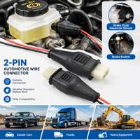 2-Pin Auto-Kabelstecker mit Wasserdichter Gummimanschette 2,8mm Weiblicher Pigtail-Stecker für Bremsflüssigkeitssensor Rückfahrlichtschalter