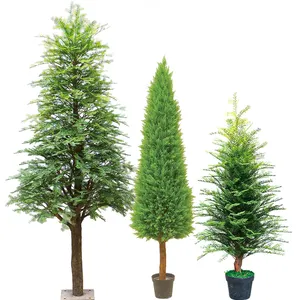 Plantes artificielles arbres Haihong vente en gros usine cyprès arbre plante Faux pin artificiel en pot