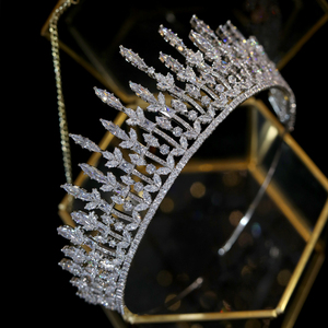 Fascinators, diadèmes en zircon cubique, accessoires de cheveux de mariage, couronnes de mariée pour femmes, coiffes, bandeaux en <span class=keywords><strong>cristal</strong></span>, diadèmes élégants - Product Image 3