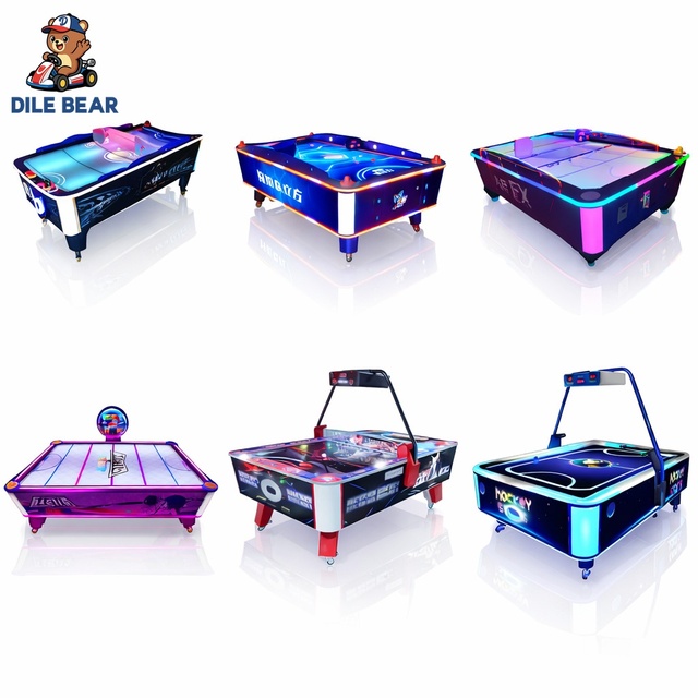 Interactive LED Light Commercial Grade 2 Player Air Hockey Table Arcade Room Amusement Park Smart Air Hockey Game Machine