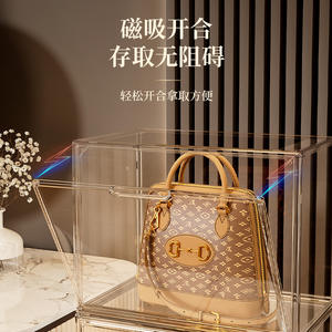 Caja de almacenamiento transparente apilable, rectangular, a prueba de polvo y humedad, para protección del armario, vitrina para productos de lujo - Product Image 4