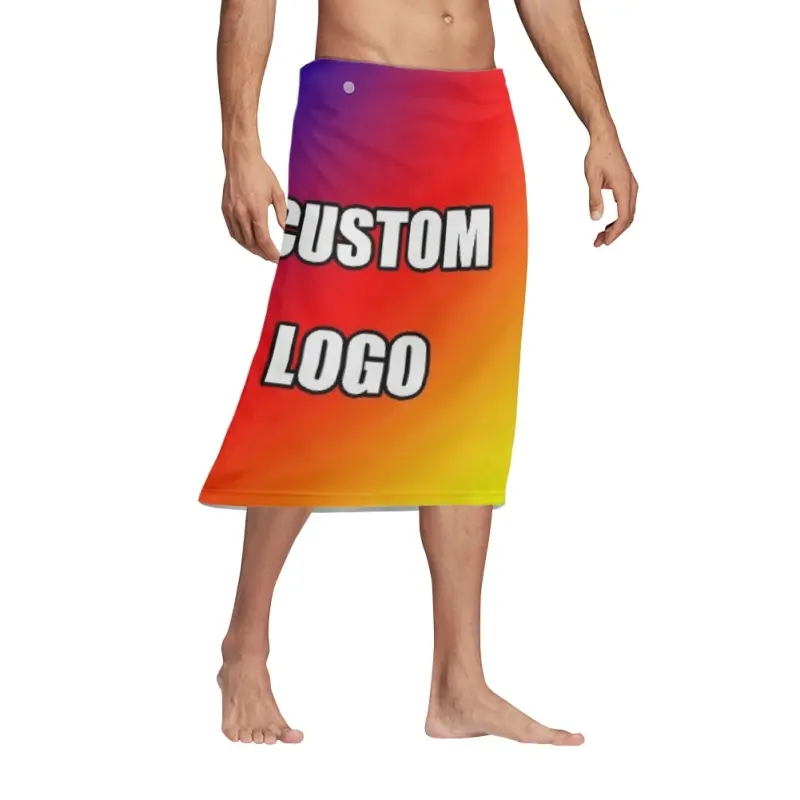 Full Print Men's Summer Surfing Custom Your Logo Cover Up Swimwear Beach Wrap Vacation Pareo Beachwear Hawaiian Sarong for Men