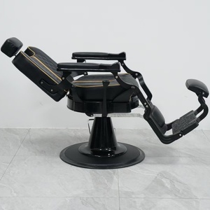 Vente en gros de chaise de <span class=keywords><strong>coiffeur</strong></span> en cuir synthétique inclinable chaise de barbier hydraulique bon marché pour salon école chaise de beauté noire - Product Image 5