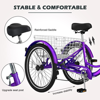LEWEE 2023 gran oferta triciclo para adultos 7 velocidades bicicletas de tres ruedas 20 pulgadas 24 pulgadas 26 pulgadas triciclo con cesta de carga para hombres y mujeres