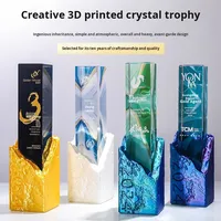 Trophée en verre cristal imprimé en 3D de couleur créative, fait sur mesure, récompense pour employé exceptionnel, souvenir de retraite, médaille personnalisée, boîte cadeau