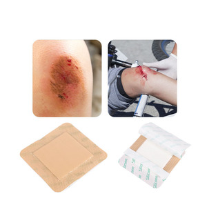 Wound Care 4"x 4" <b>Waterproof</b> Breathable Sterile Bandage Silicone AG <b>Foam</b> Dressings with Border Adhesive - Product Image 4