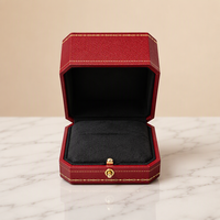 Boîte de rangement pour montres en cuir PU rouge de haute qualité, vente en gros, personnalisable avec intérieur en velours noir pour cadeau