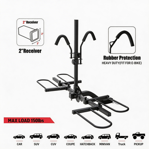 Voyage en plein air 2 Vélo <span class=keywords><strong>Suspendu</strong></span> Transfert Multifonctionnel 90 Lbs Support Vertical Voiture Auto Attelage Vélo Rack - Product Image 5
