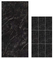 Carrelage en marbre noir glacé 600X1200, matériau décoratif pour murs extérieurs et intérieurs, design moderne pour salle de bain et salon
