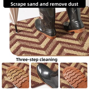 Tapis d'entrée <span class=keywords><strong>intérieur</strong></span> personnalisé OEM, antidérapant, anti-salissures, robuste, à motif chevron, pour l'entrée de la maison - Product Image 4