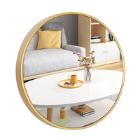 Miroirs muraux ronds en verre écologiques modernes de 30 cm, dorés, décoratifs pour anniversaire, de la marque Jinn Home