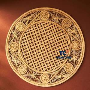 MEJOR venta al por mayor tejido redondo Natural hecho a mano mar mantel estilo, hecho a mano Iraca Palma mantel, Decoración de mesa, mesa Boho - Product Image 6