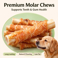 Directement du fabricant, friandises à mâcher pour chiens riches en protéines et en calcium, enveloppées de poulet, pour le soutien des os et des muscles