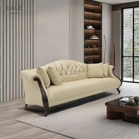 Meubles élégants pour villa et salon Canapé à cadre en bois de style américain Canapé multi-places