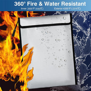 Brandwerende Documenttas (2000 Onderdeel) Waterdichte Vuurvaste Geldzak Met Ritssluiting, Belangrijke Documentopbergbewaarder Voor Waardevolle Spullen - Product Image 2