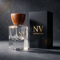 Flacon de parfum de luxe personnalisé avec bouchon magnétique 30ml 50ml, flacon de parfum en verre à sertir avec emballage boîte