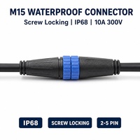 Connecteur circulaire étanche UL94-V0 M15 IP68 à verrouillage par vis, résistant à la corrosion, mâle/femelle, pour énergie renouvelable et recharge de véhicules électriques