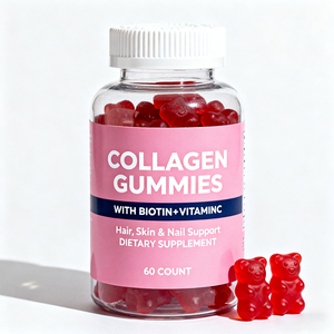 Chất Lượng Cao Ăn Chay Dành Cho Người Lớn Thực Phẩm Bổ Sung Hỗ Trợ Tóc Móng Tay Tăng Trưởng Da Khỏe Mạnh Collagen Gummies Với Biotin + Vitamin C - Product Image 1