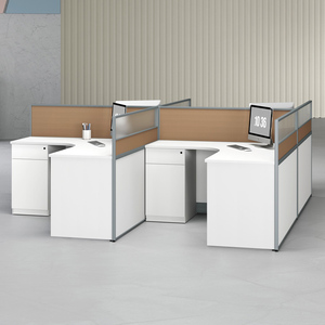 Modern 8-Seater Modular Office <strong>Desks</strong> 6 <strong>Units</strong> of Call Center Cubicles with Partitions for Workstations - Product Image 4