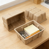 Boîte en pulpe compostable, conteneur de rangement écologique pour petits objets, boîte en fibre de papier biodégradable avec couvercle