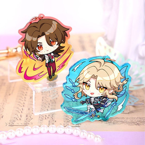 Cartoon Keychain Made Acrylic Material With Holographic Process Key Pendant Digitally Printed Acrylic Keychain