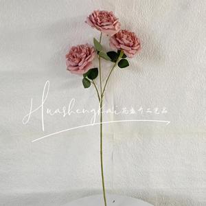 Artificial Roses <b>Silk</b> <b>Flower</b> 3 Heads High Simulation Wedding Decoration Living Room Table Display - Product Image 4