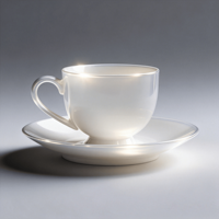 Tasses à café et soucoupes en porcelaine fine de 250 ml, ensemble de tasses en céramique blanches, possibilité de personnaliser le logo et le motif pour la maison, l'hôtel, le café