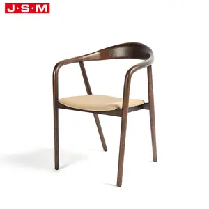 Cheap Wood Walnut Retro Room Low Back Long Tail Sitting Room Gold White Brown Dining And Chair